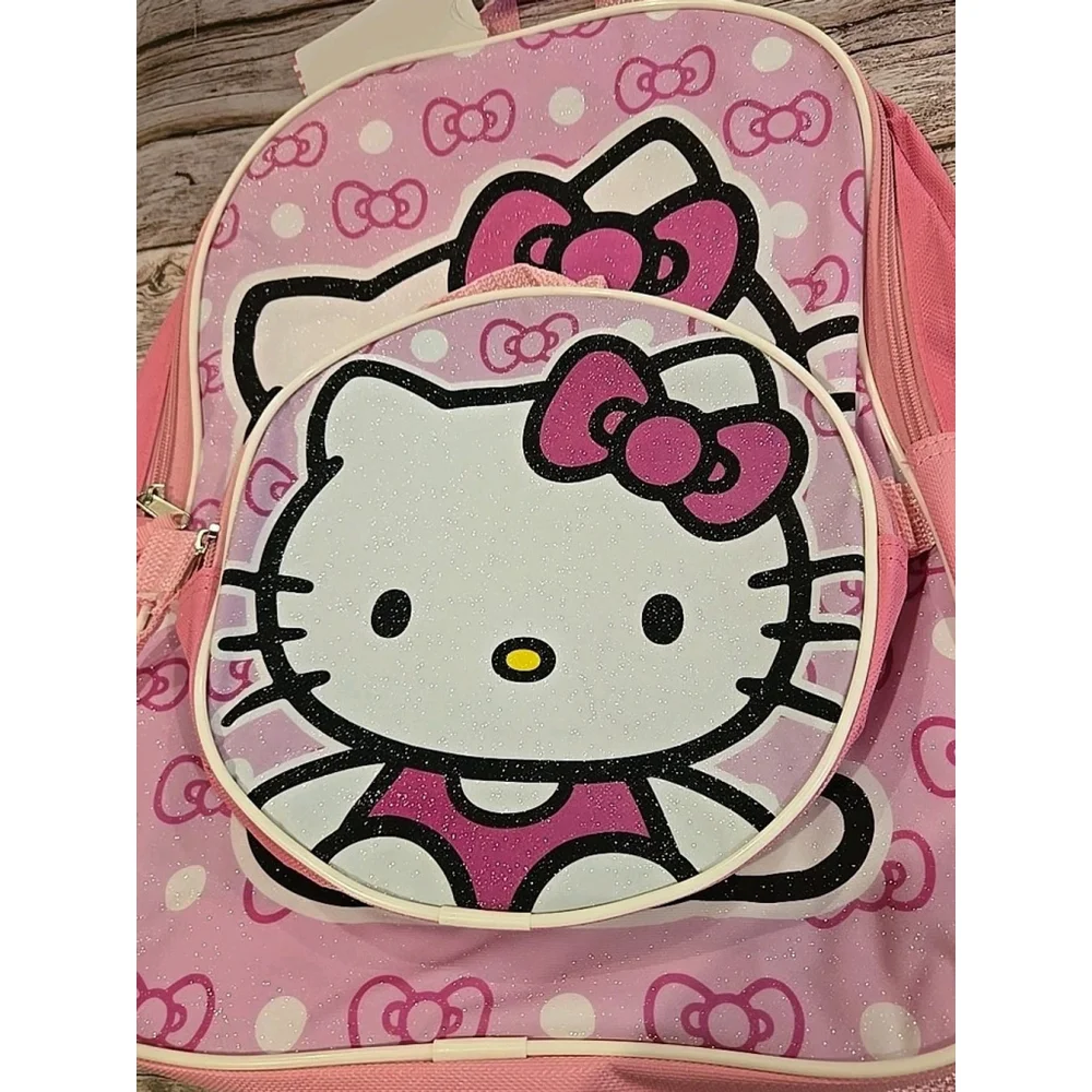 Hello Kitty by SANRIO Backpack w/ Round Detachable Insulated Lunch Bag NWT (192)
